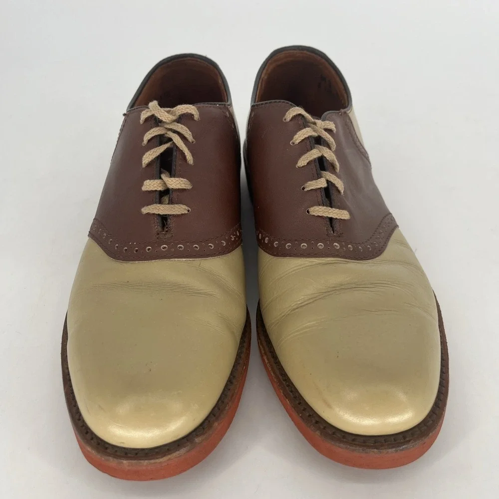 Cole Haan Saddle Shoes Mens 8.5 D/B Two Tone Brick Sole Buck Vintage Oxford USA